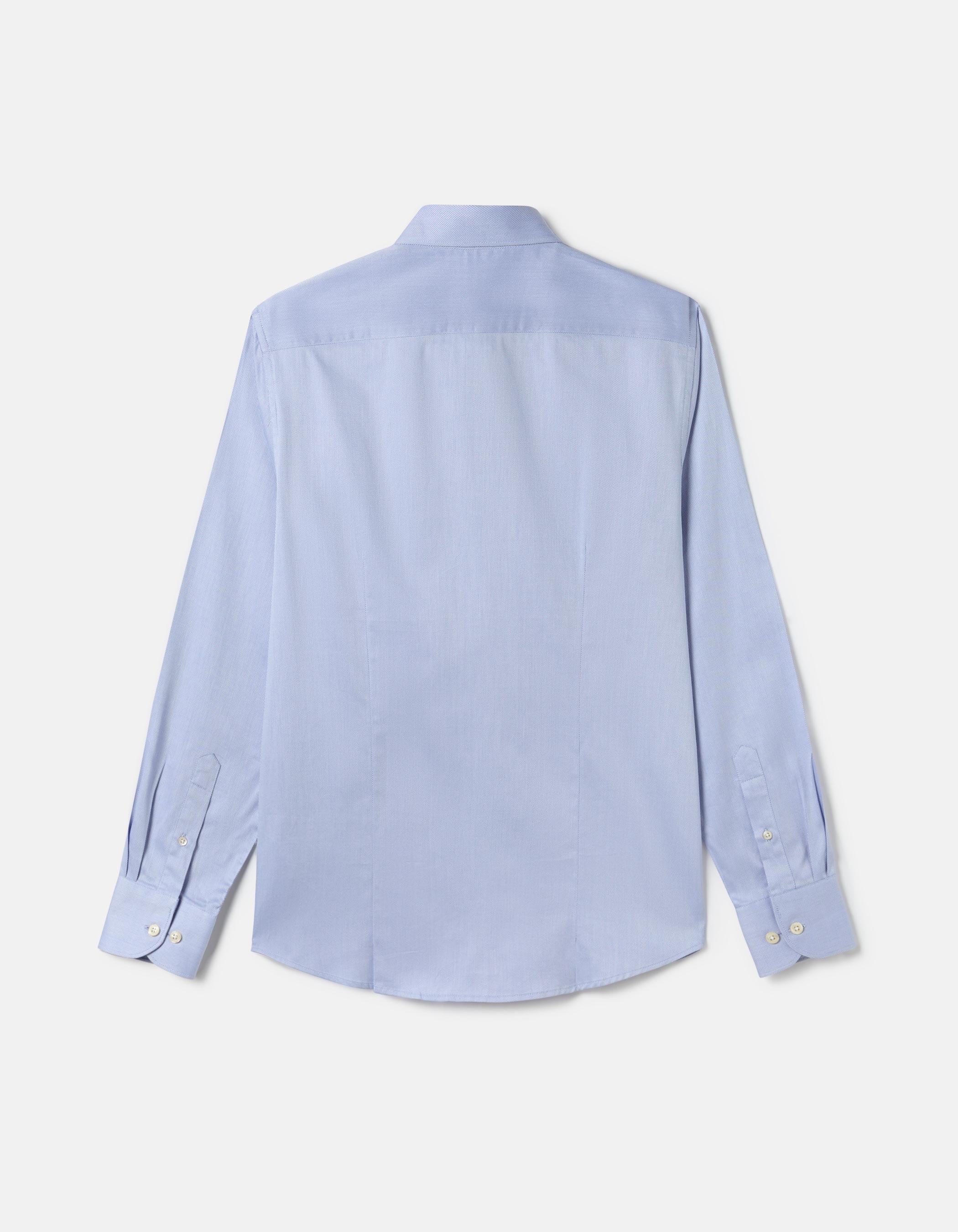 Blue micro-structured rhombus shirt 1