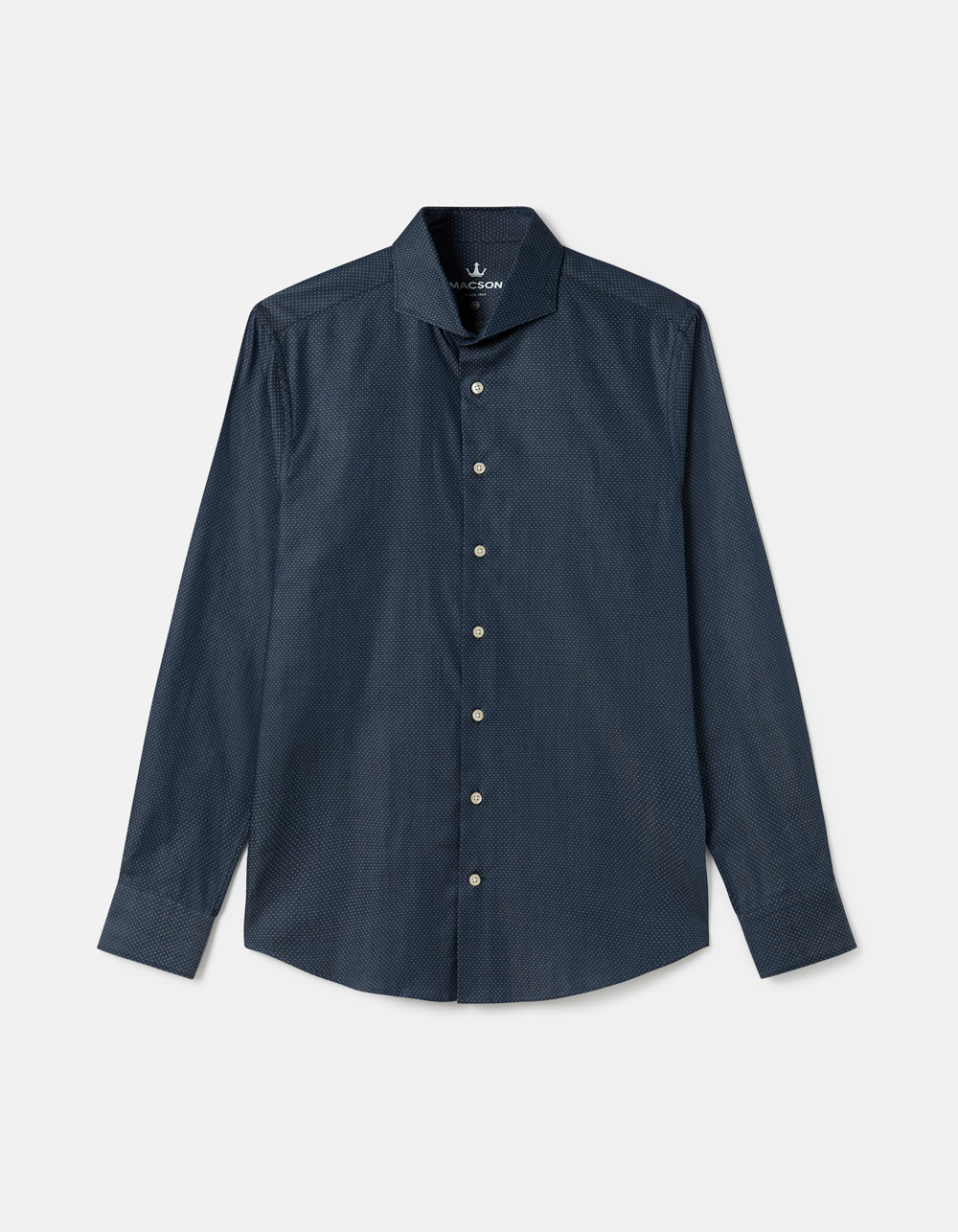 Navy blue micro-dotted shirt