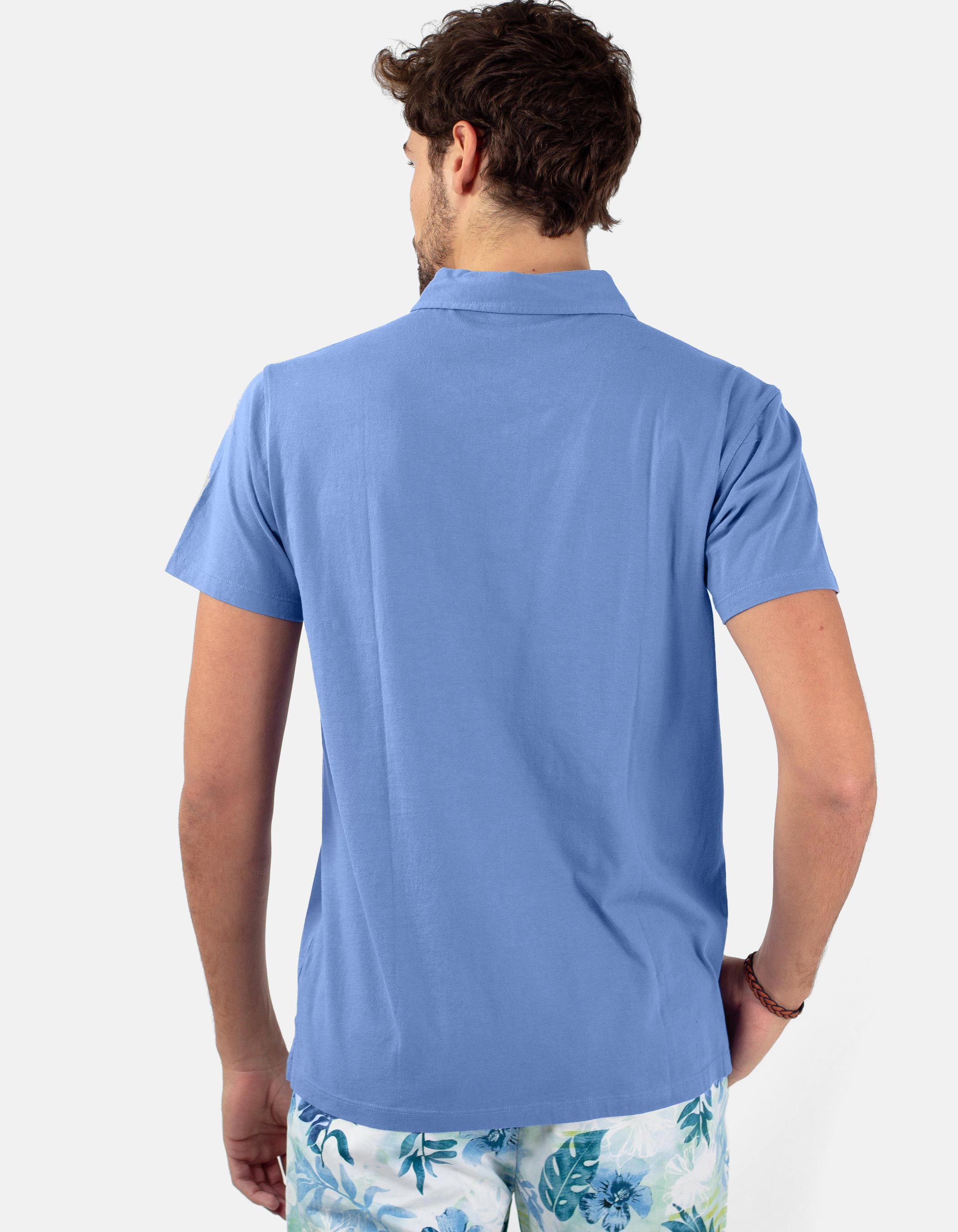 Royal blue pocket polo shirt 2
