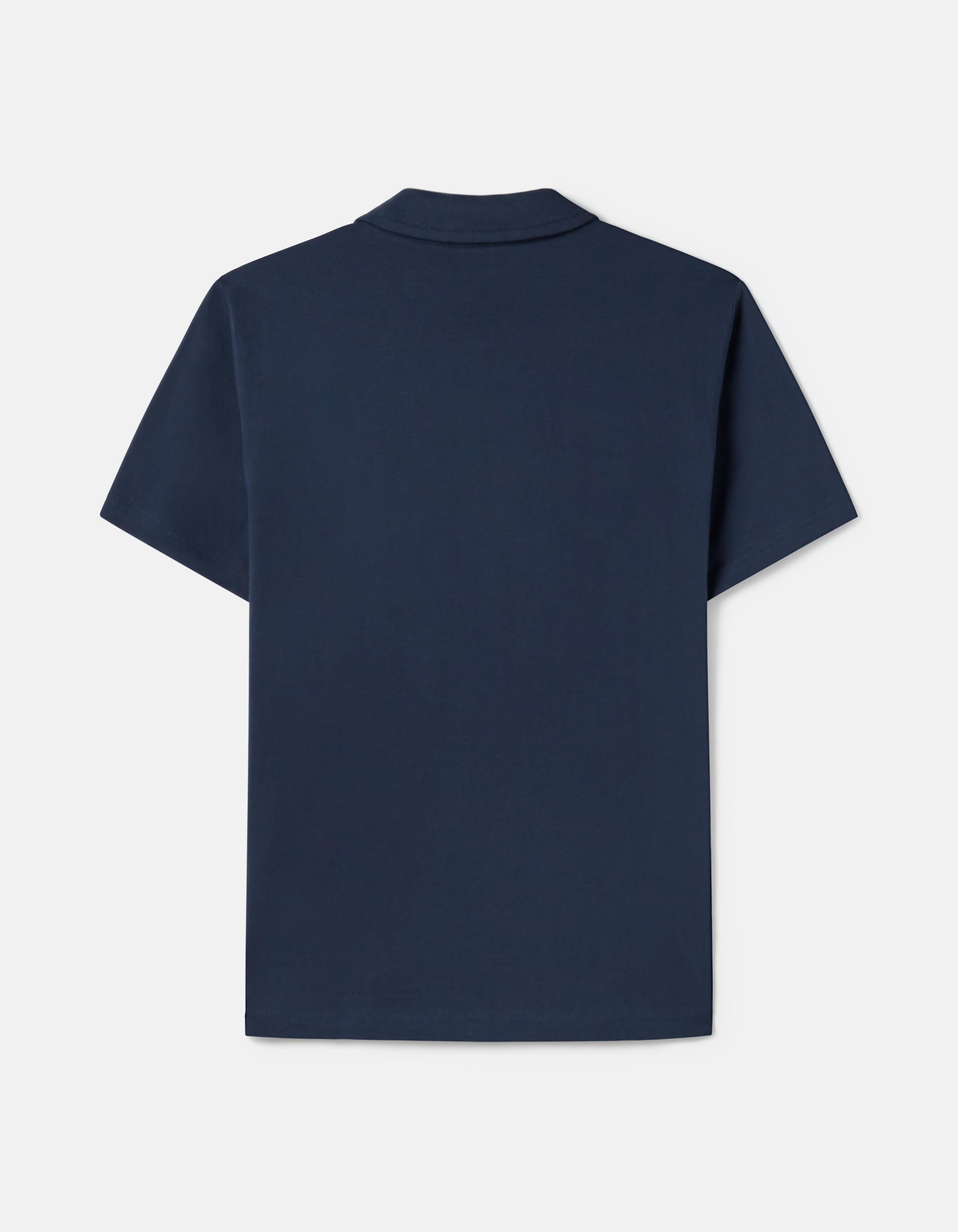 Navy blue pocket polo shirt 2