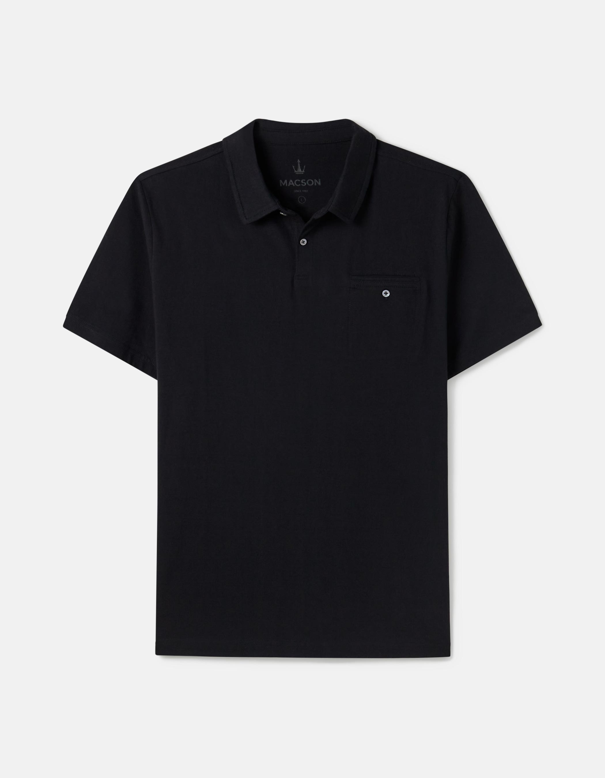Black pocket polo shirt