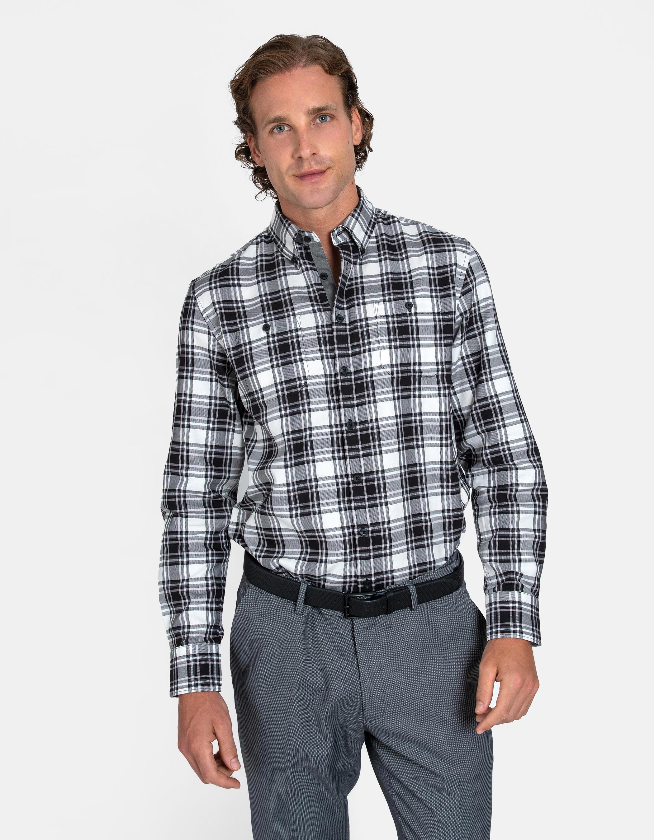 Checked shirt elbow patches