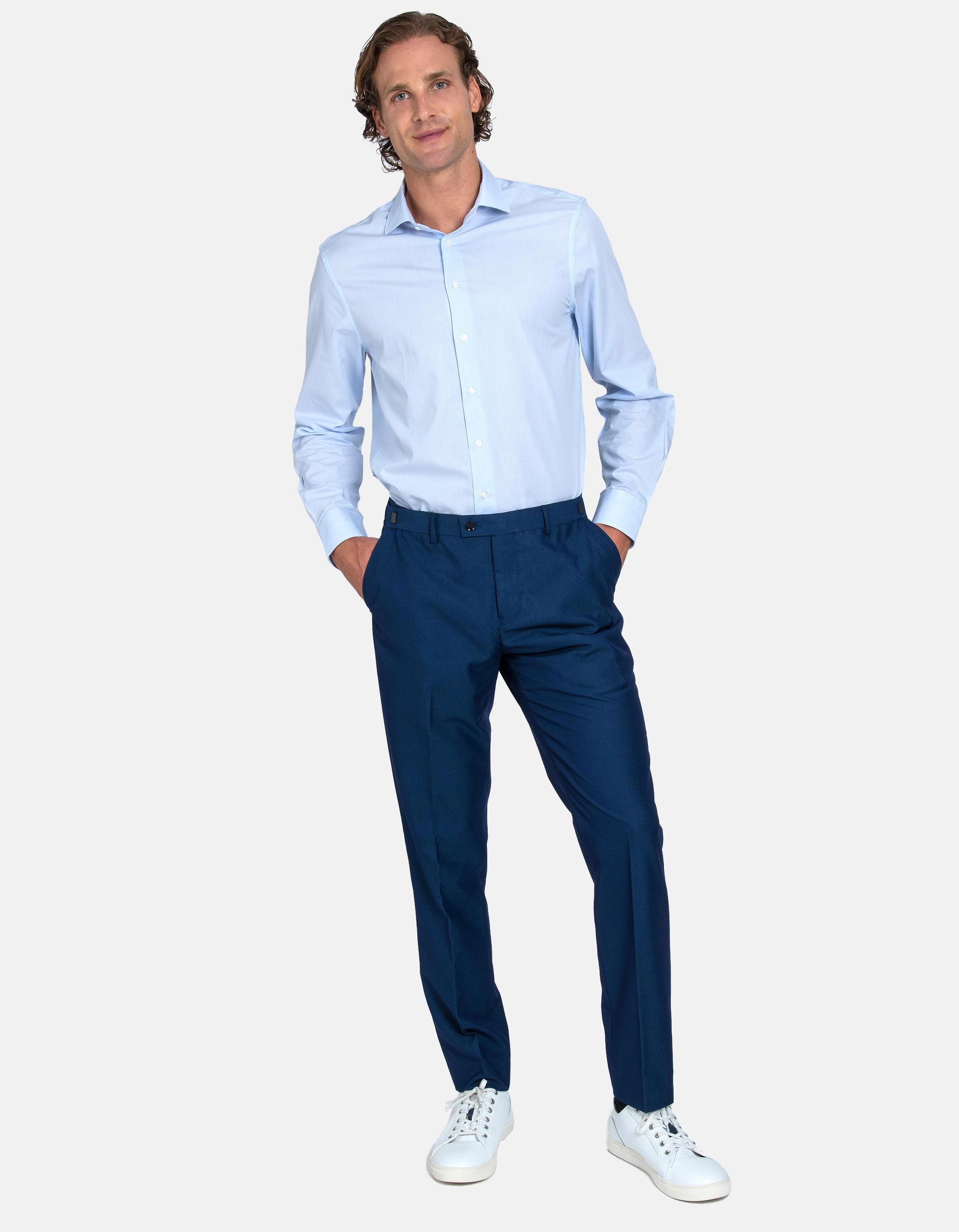 Chemise blanche à rayures bleues 5