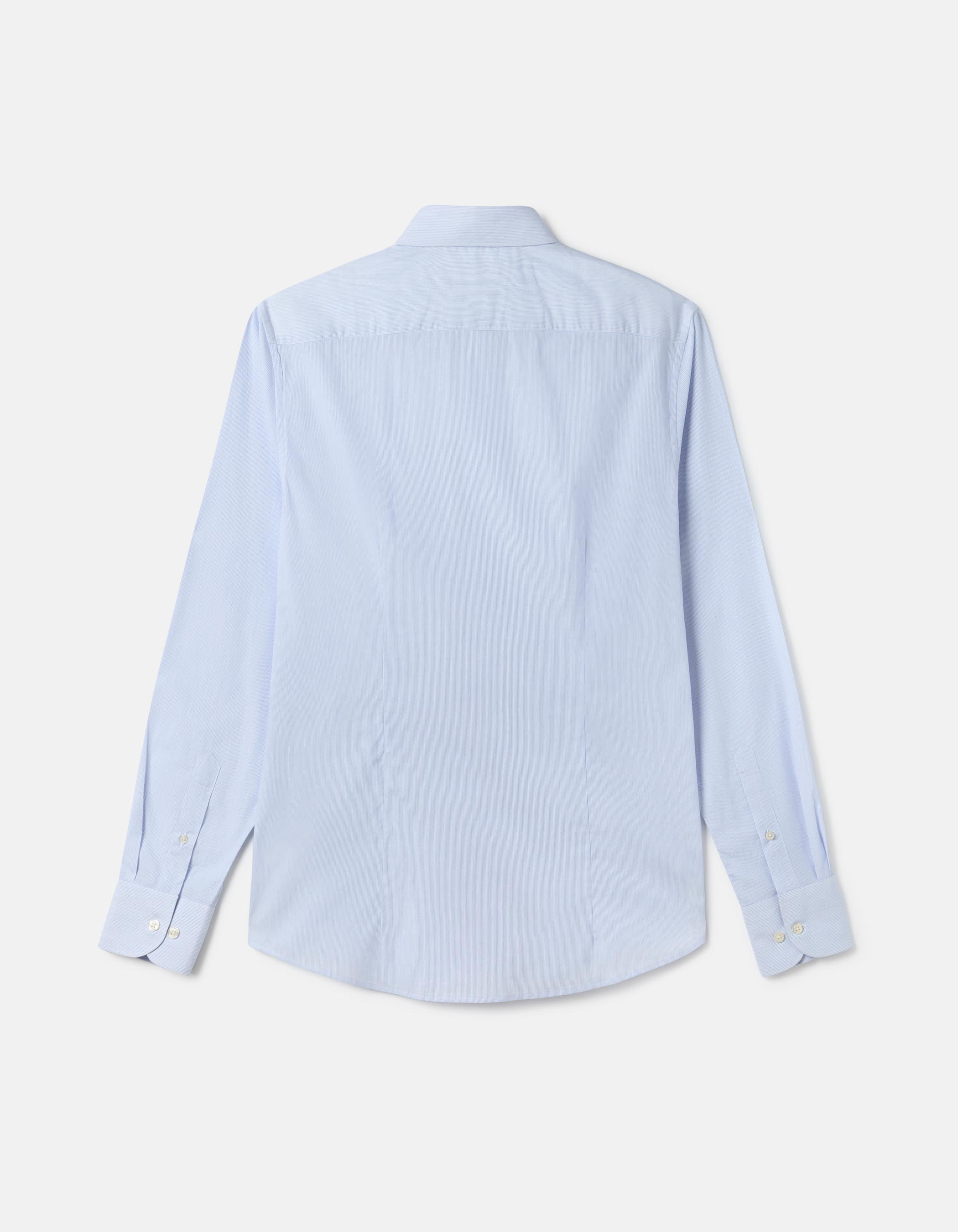 Camisa branca com riscas azuis 2