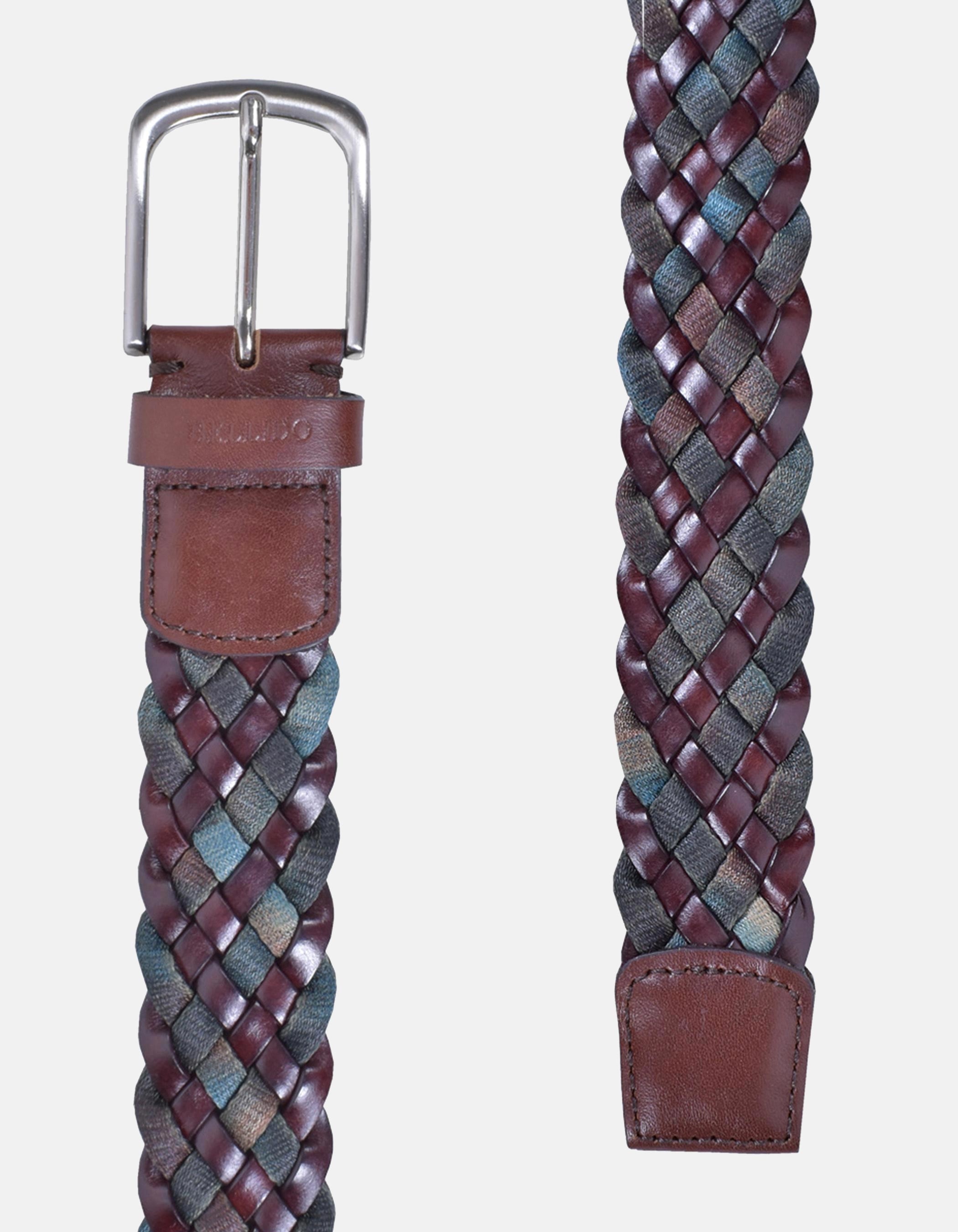 Braided leather-linen belt 1