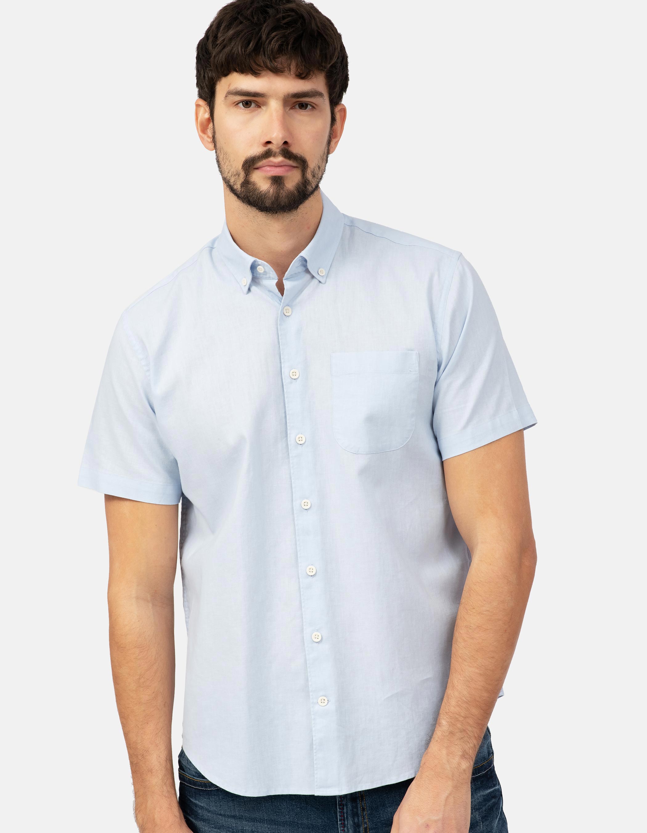 Linen and cotton short sleeve shirt. 4