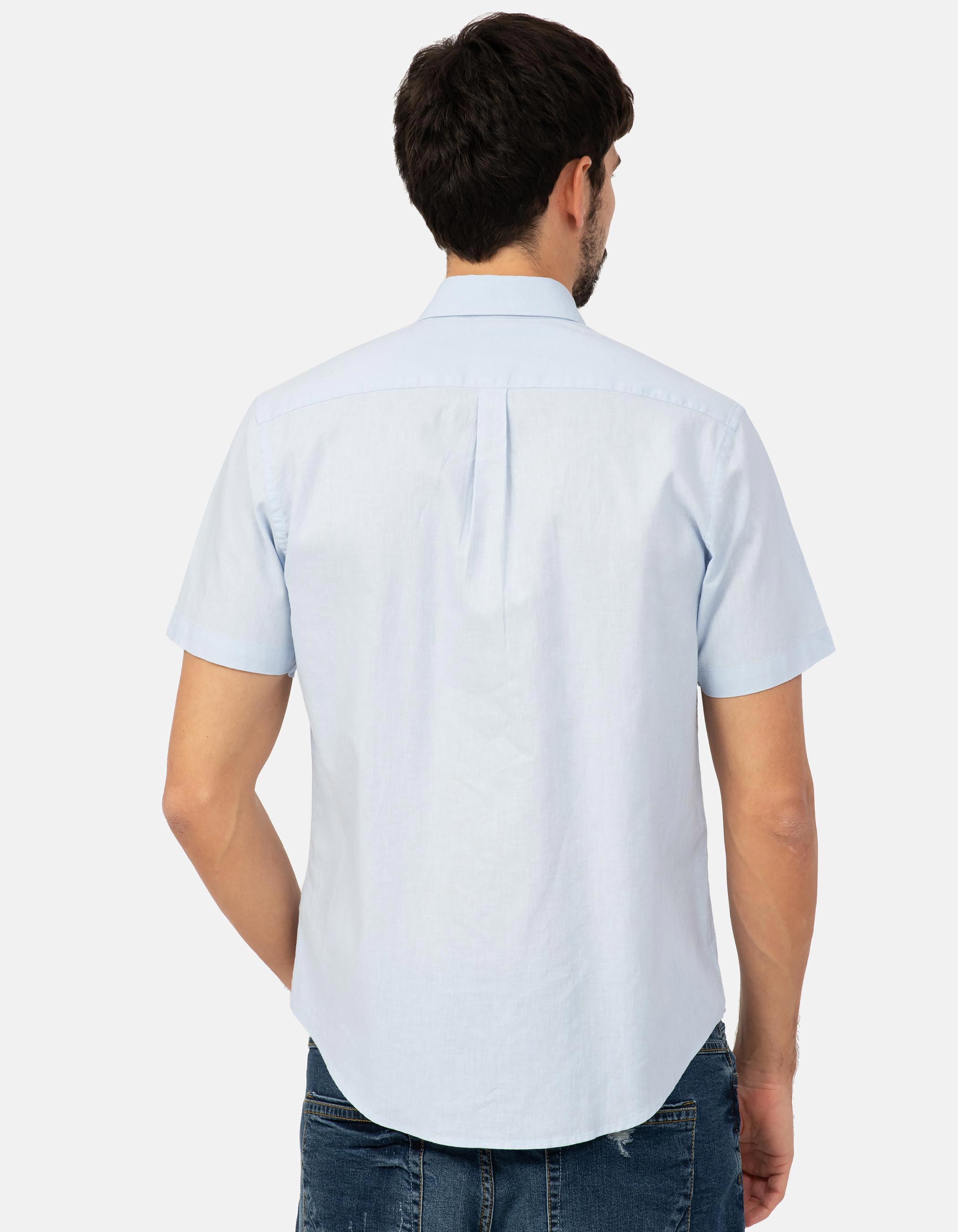 Linen and cotton short sleeve shirt. 5