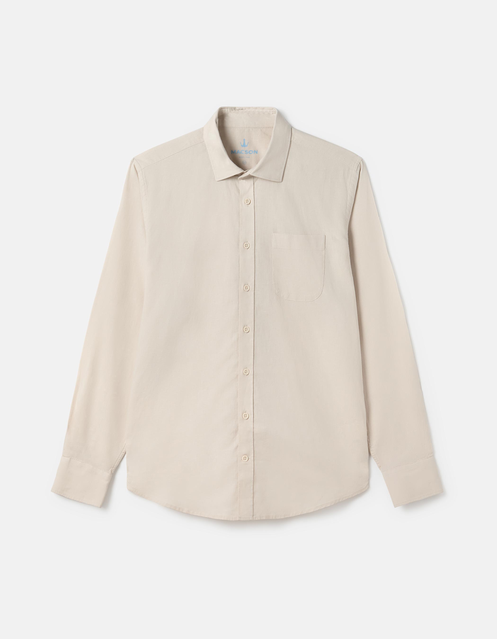 Plain cotton-linen shirt 1