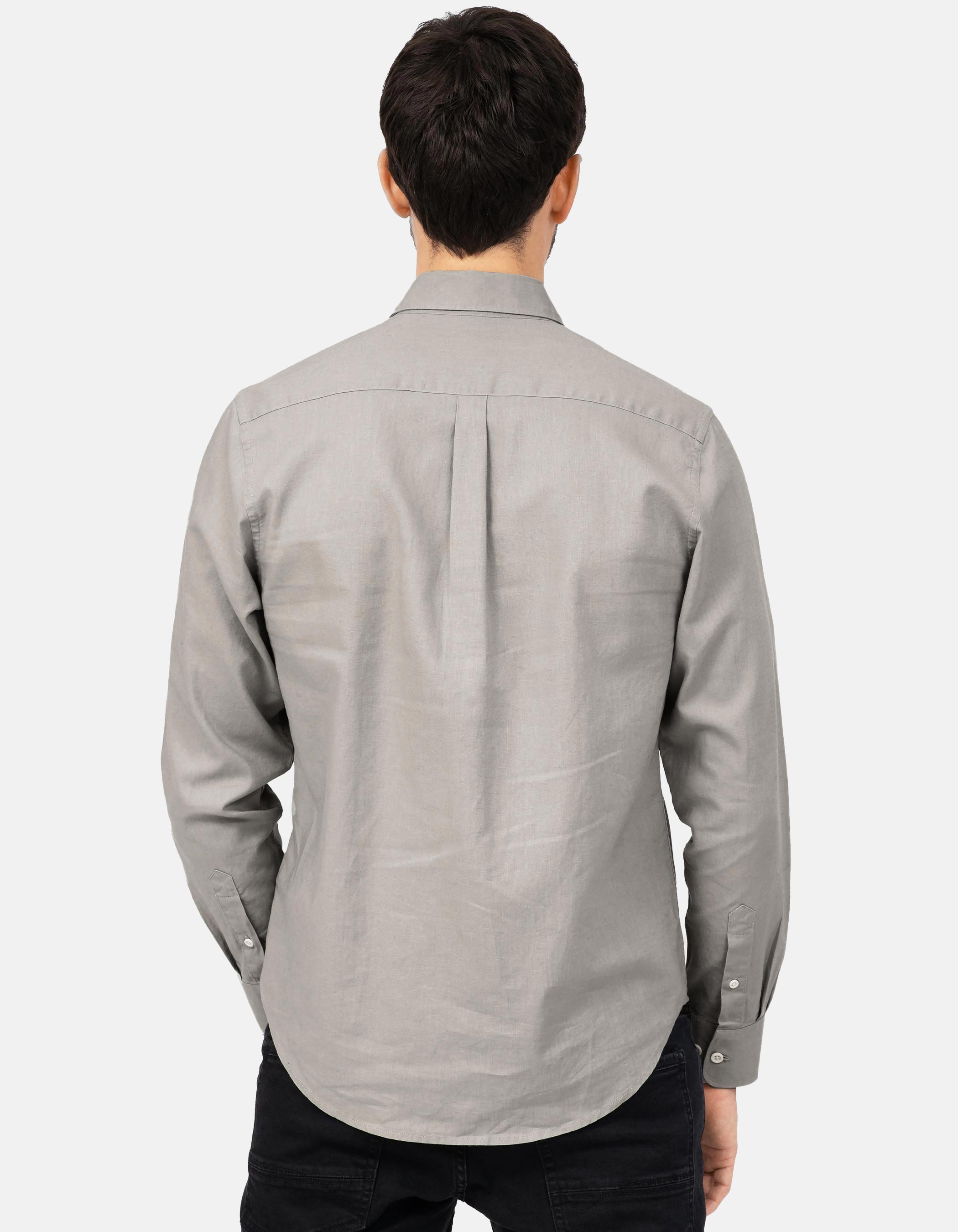 Plain cotton-linen shirt 5