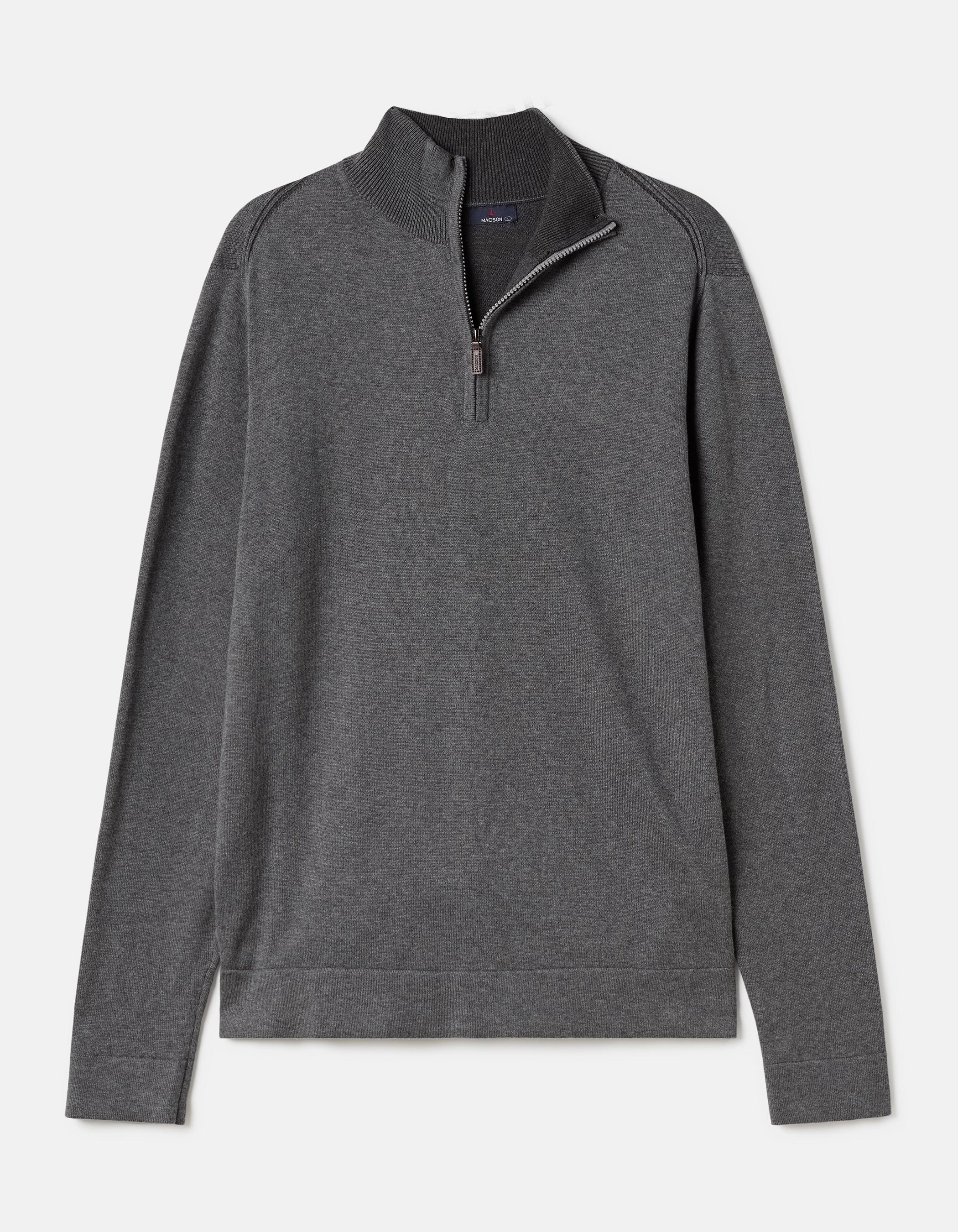 Grey collar jumper with zip