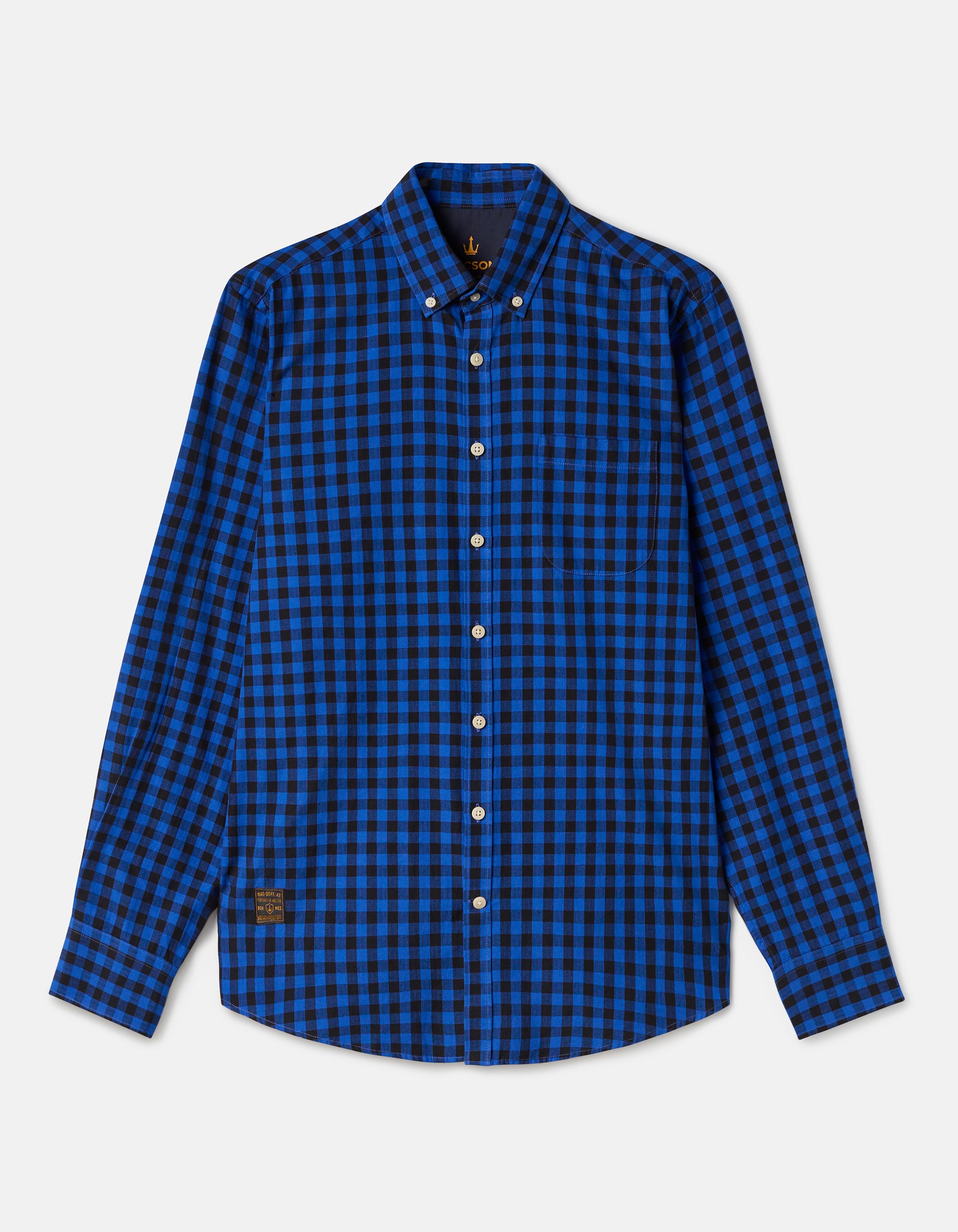 Camisa Regular em Algodão com Estampa Xadrez Vichy Azul