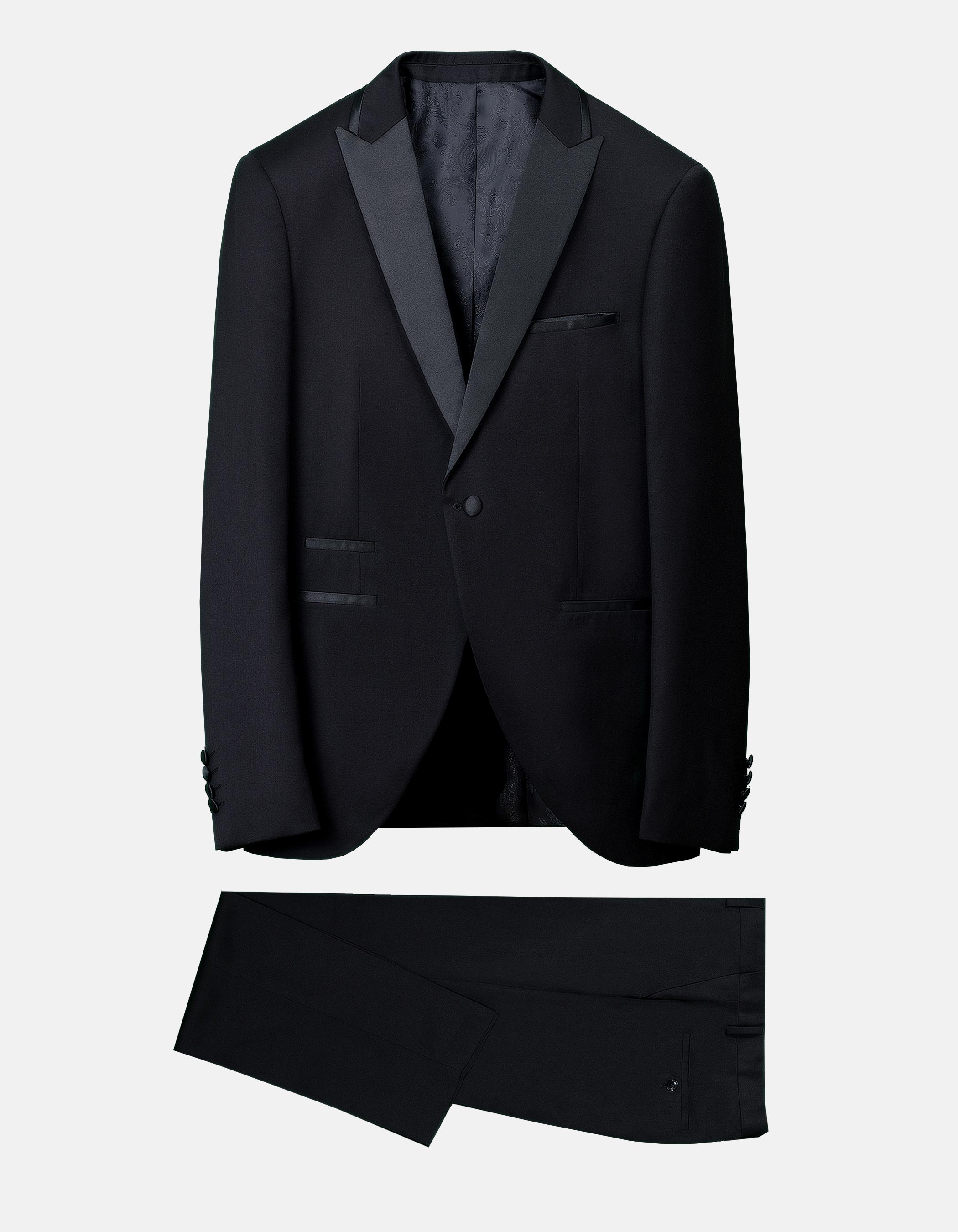 Traje ceremonia liso solapas brillo